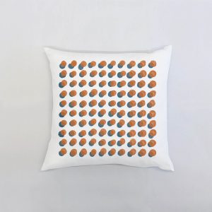 orange dots Λευκό μαξιλάρι από 100% βαμβάκι, και σχέδιο με πορτοκαλί κουκίδες